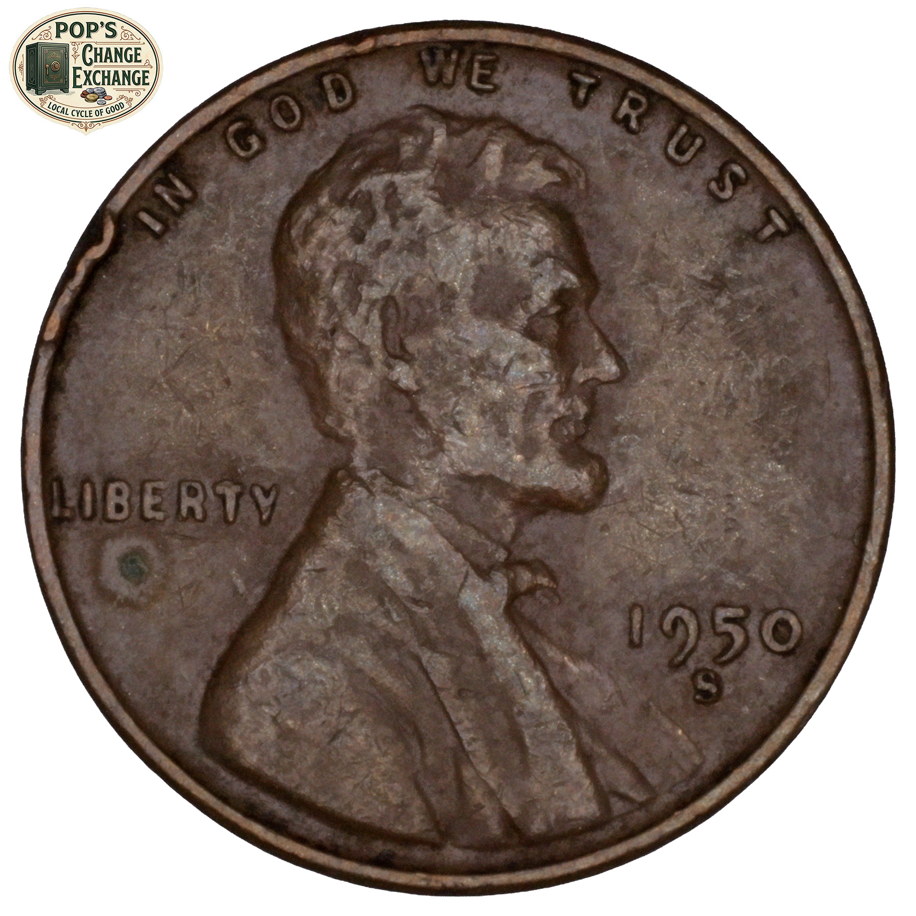 1950-S Wheat Penny (Very Fine+)